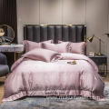 Skin-friendly Solid color Four sets of jacquard bedding